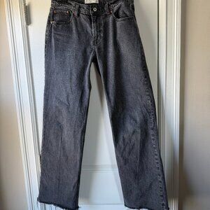 Abercrombie Women's Low Rise Baggy Jean Black Raw Hem Size 26 2 Regular